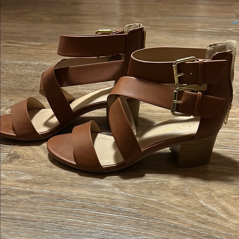 Brown Strappy Heeled Sandals